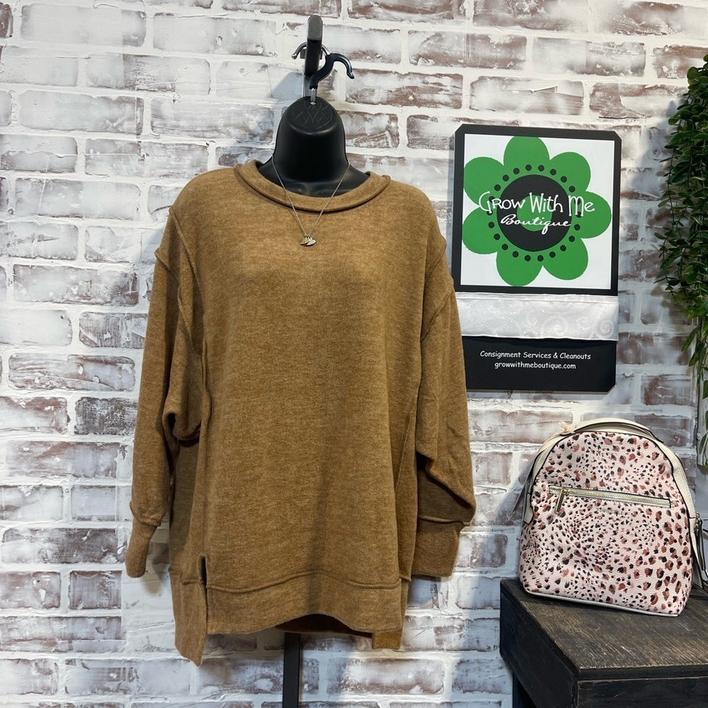 Zenana Cozy Brown Sweater women’s small